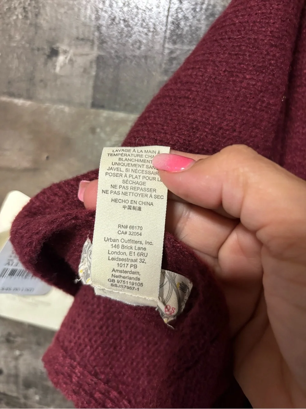 NWT Free People Dark Red Coastal Cable Knit Shawl
